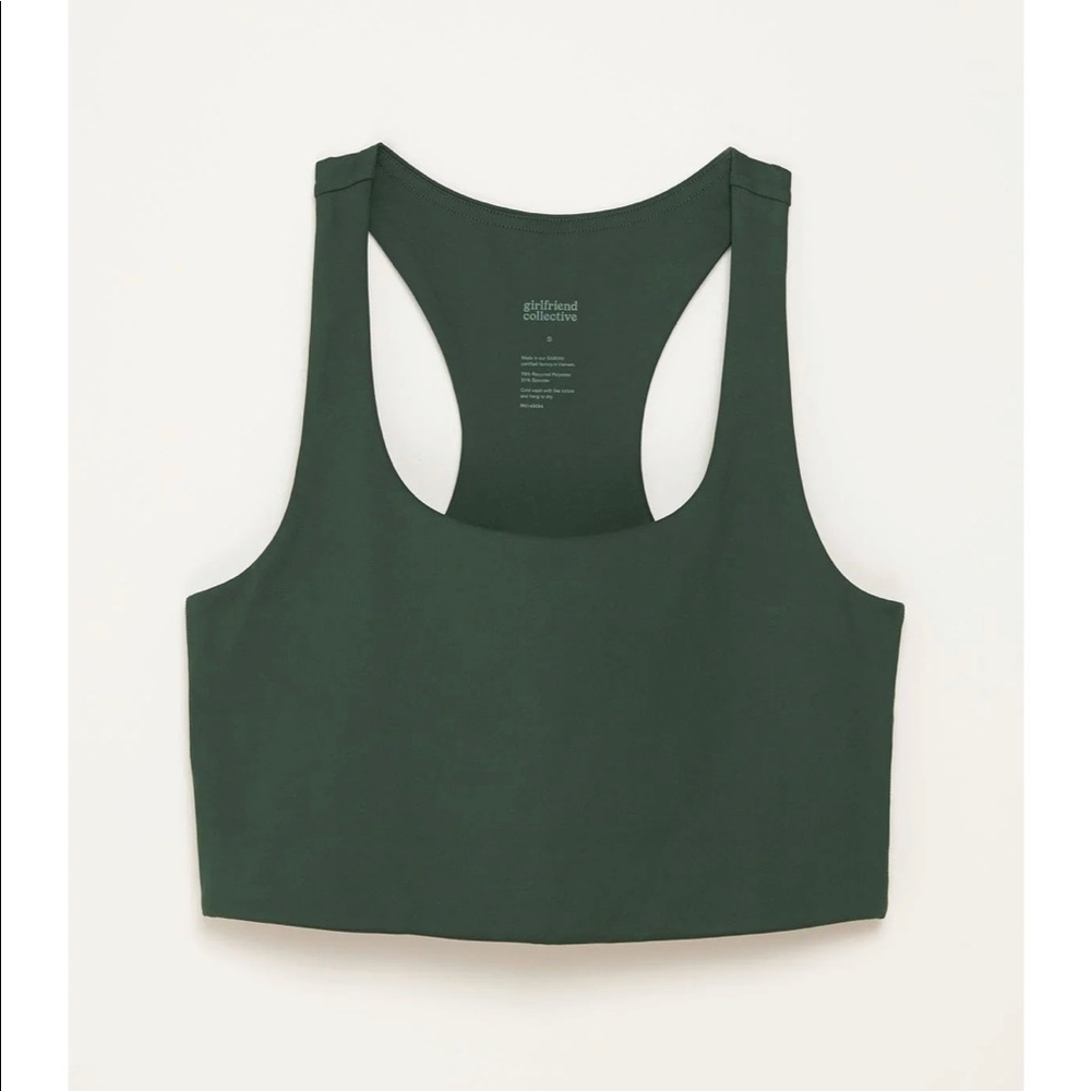 Girlfriend Collective Paloma Racerback Bra in Moss Size Small